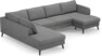 County - 3-sits soffa med divan vänster och schäslong höger - Grå