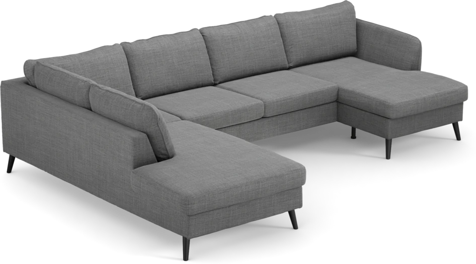 County - 3-sits soffa med divan vänster och schäslong höger - Grå
