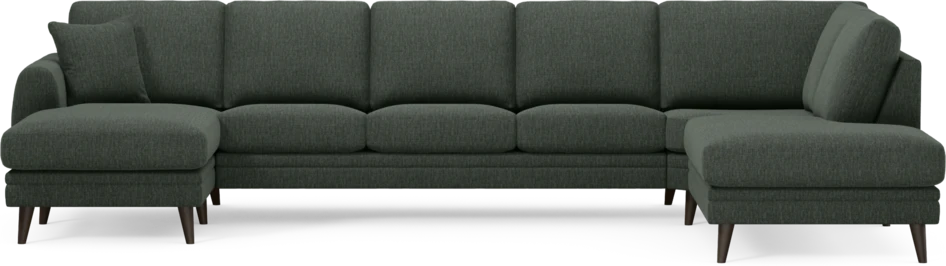 Eden - 3-sits soffa med schäslong vänster och divan höger - Grön