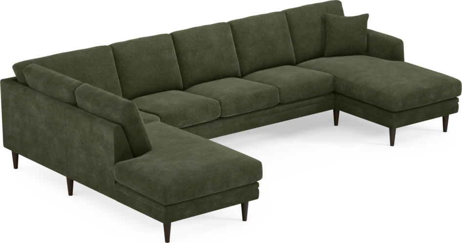 Eden - 3-sits soffa med divan vänster och schäslong höger - Grön
