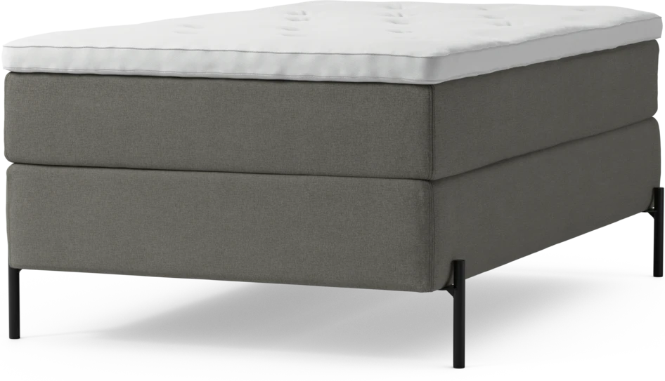 Delux Exclusive - Kontinentalsäng, enkelsäng 120 cm med bäddmadrass och sängben - Grå