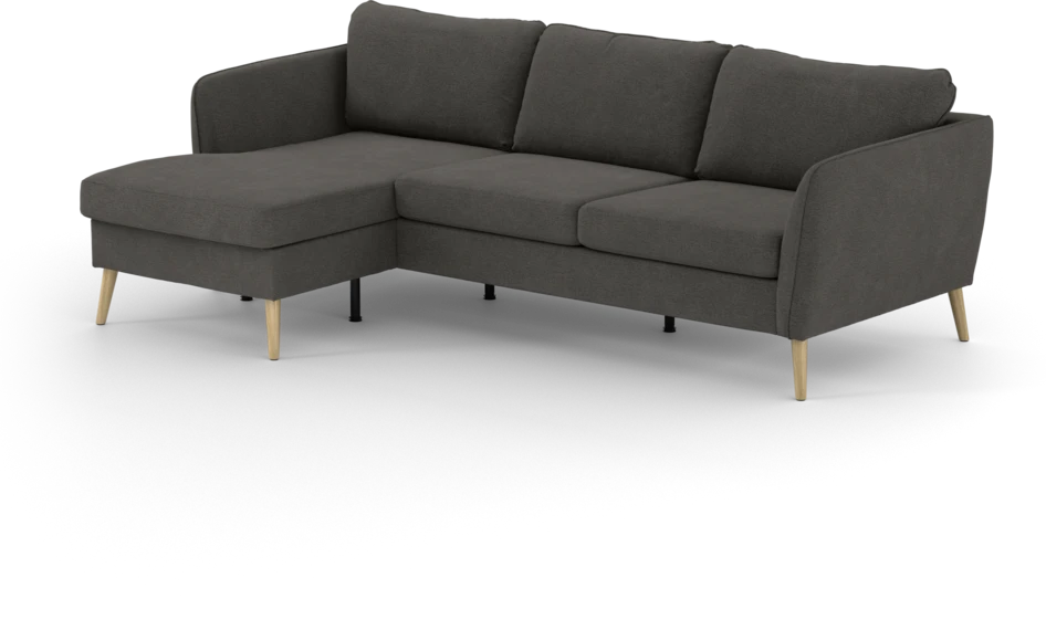 County - 3-sits soffa med flyttbar schäslong - Brun