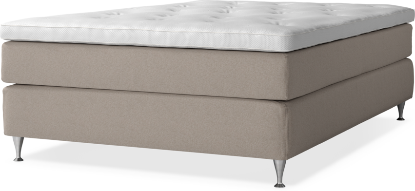 Delux Sense - Kontinentalsäng, enkelsäng 140 cm med bäddmadrass - Beige
