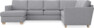 Friday - Hörnsoffa, 3+2-sits med schäslong vänster - Grå