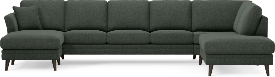 Eden - 3-sits soffa med schäslong vänster och divan höger - Grön