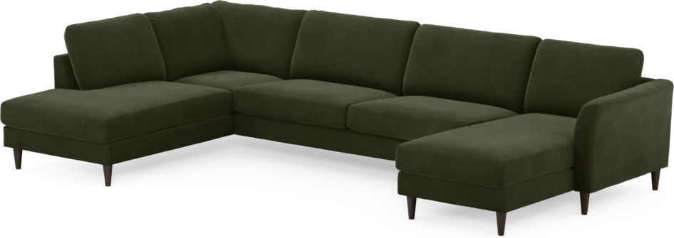 Bridge - 3-sits soffa med divan vänster och schäslong höger - Grön