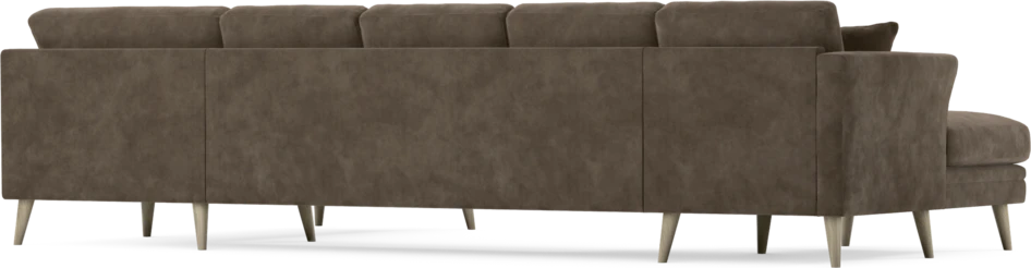 Eden - 3-sits soffa med schäslong vänster och divan höger - Brun