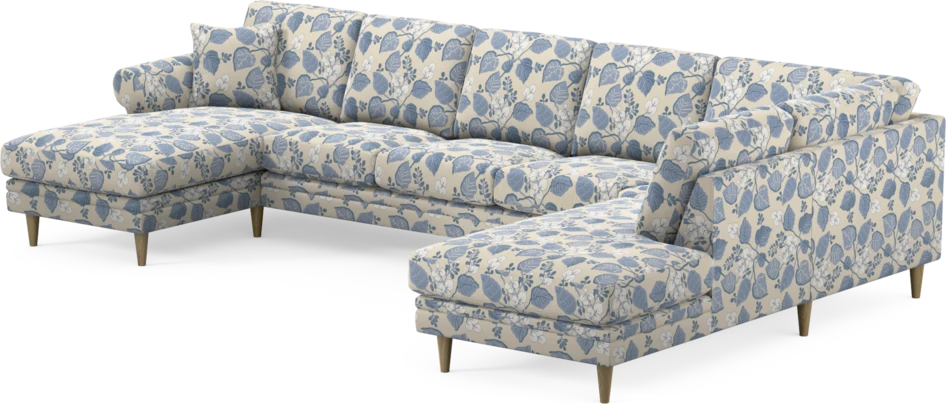 Eden - 3-sits soffa med schäslong vänster och divan höger - Flerfärgad