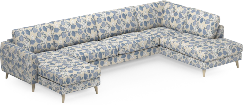 Bridge - 3-sits soffa med schäslong vänster och divan höger - Blå