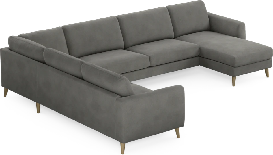 Bridge - Hörnsoffa, 2+3-sits med schäslong höger - Grå