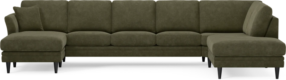 Eden - 3-sits soffa med schäslong vänster och divan höger - Grön