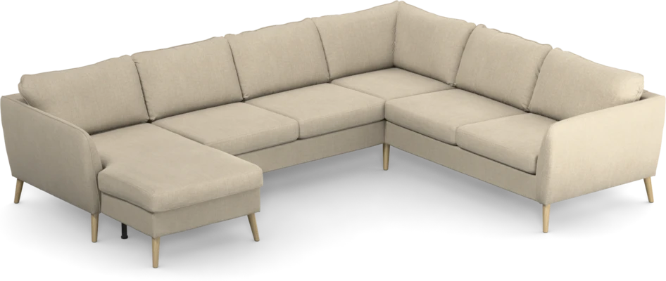 County - Hörnsoffa, 3+2-sits med schäslong vänster - Beige