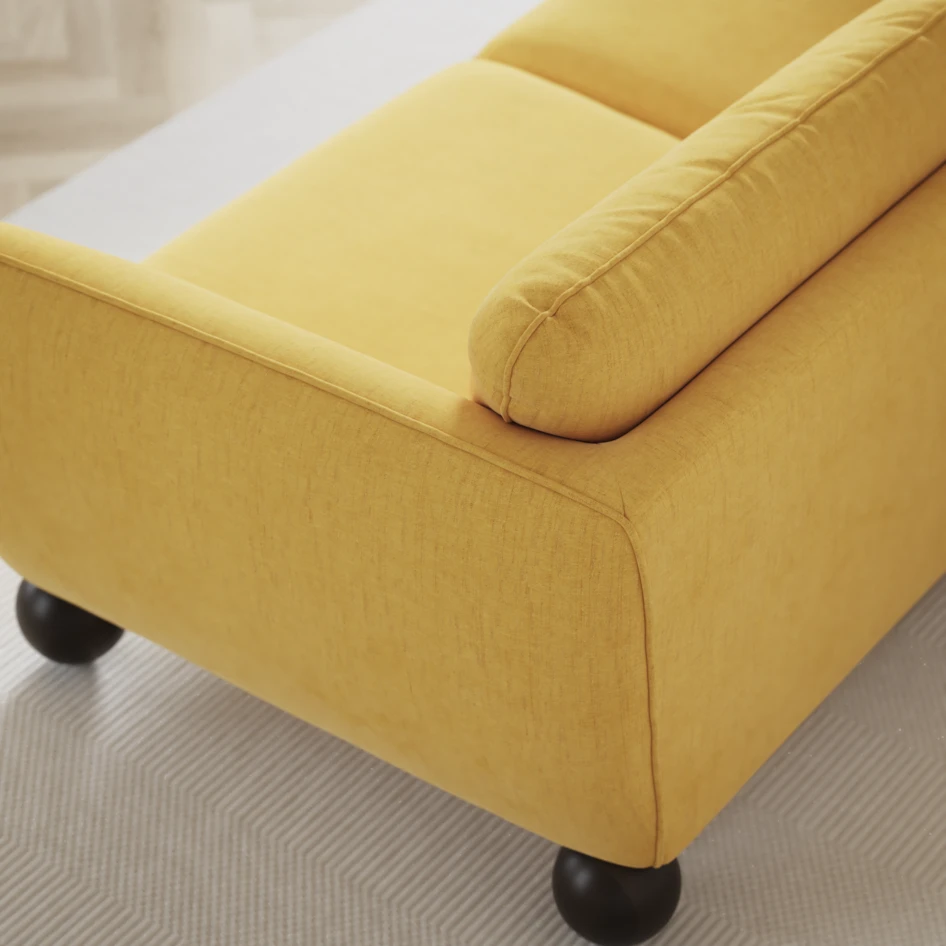 Madison Lux - 2-sits soffa med divan vänster och schäslong höger - Gul