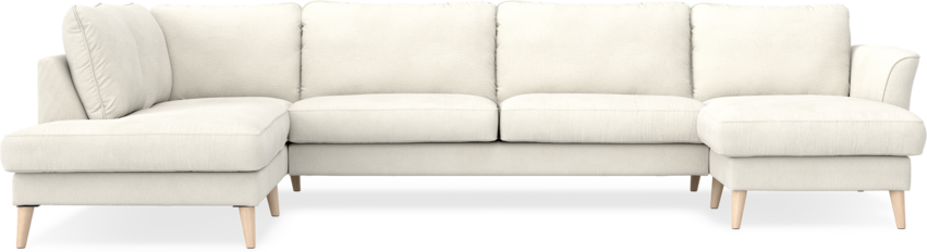 Bridge - 3-sits soffa med divan vänster och schäslong höger - Vit