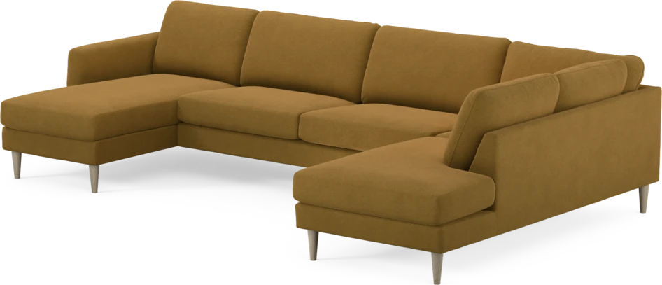 Bridge - 3-sits soffa med schäslong vänster och divan höger - Gul