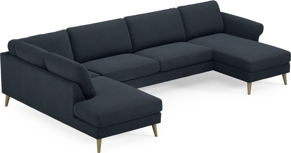 Bridge - 3-sits soffa med divan vänster och schäslong höger - Blå
