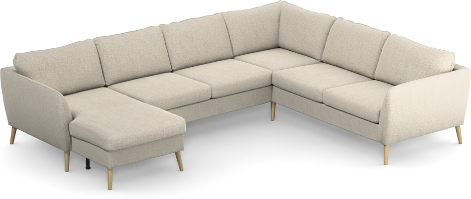 County - Hörnsoffa, 3+2-sits med schäslong vänster - Beige