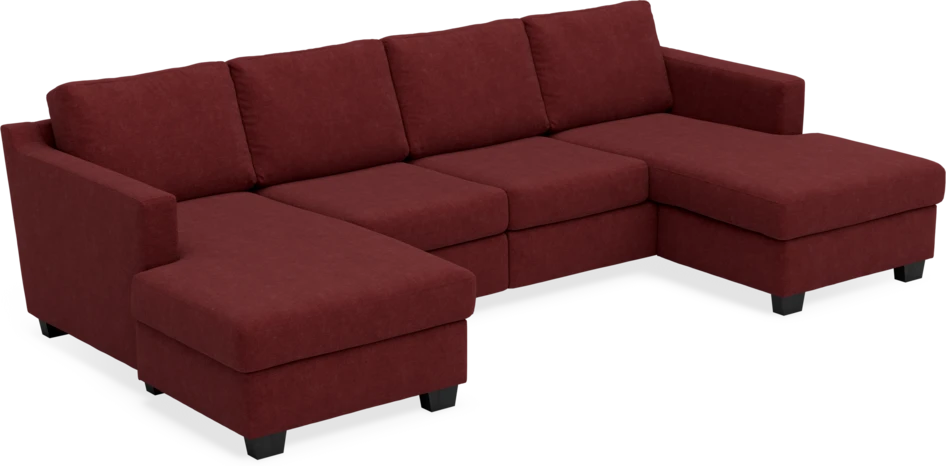 Friday - 2-sits soffa med två schäslonger - Rosa