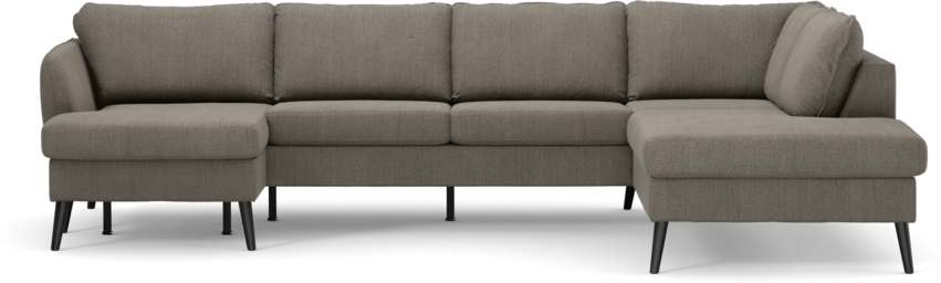 County - 3-sits soffa med schäslong vänster och divan höger - Brun