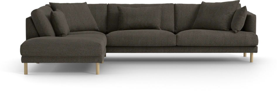 Harper - 3-sits soffa med divan vänster - Brun