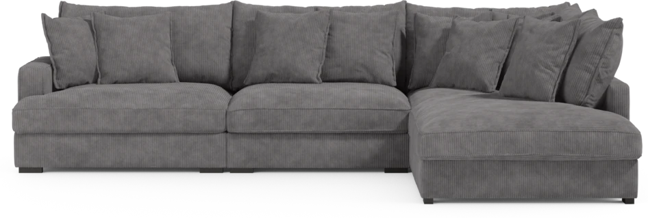 Rossi - 3-sits soffa med divan höger - Grå