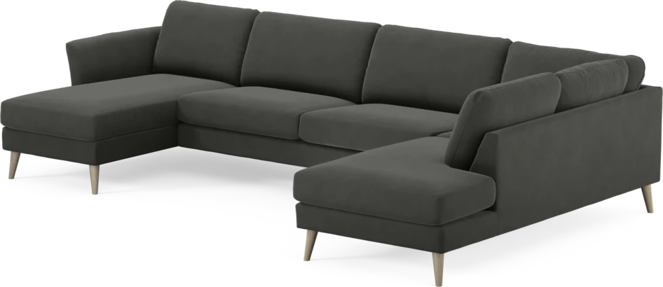 Bridge - 3-sits soffa med schäslong vänster och divan höger - Grå