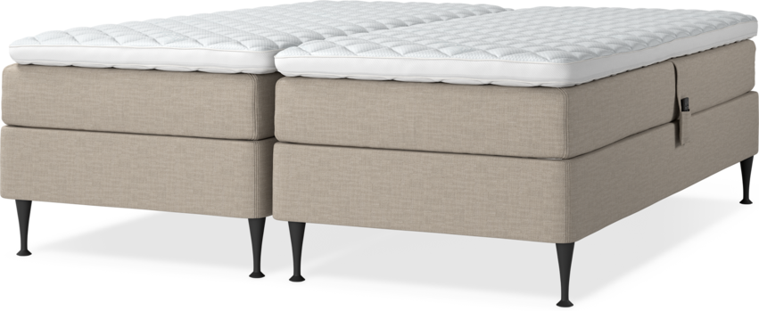 Delux Sense - Ställbar säng, dubbelsäng med bäddmadrass - Beige