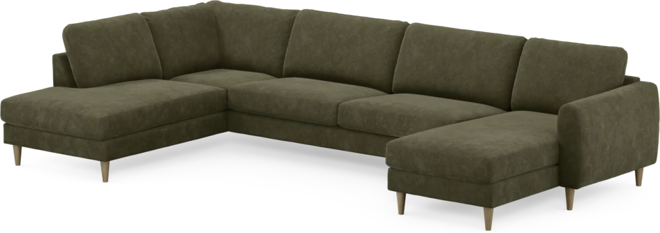 Bridge - 3-sits soffa med divan vänster och schäslong höger - Grön