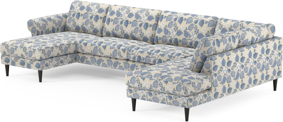 Bridge - 3-sits soffa med schäslong vänster och divan höger - Blå