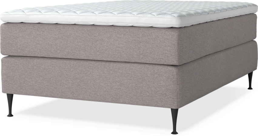 Delux Exclusive - Kontinentalsäng, enkelsäng 140 cm med bäddmadrass - Grå