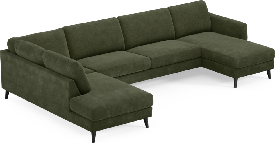 Bridge - 3-sits soffa med divan vänster och schäslong höger - Grön