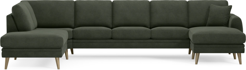 Eden - 3-sits soffa med divan vänster och schäslong höger - Grön