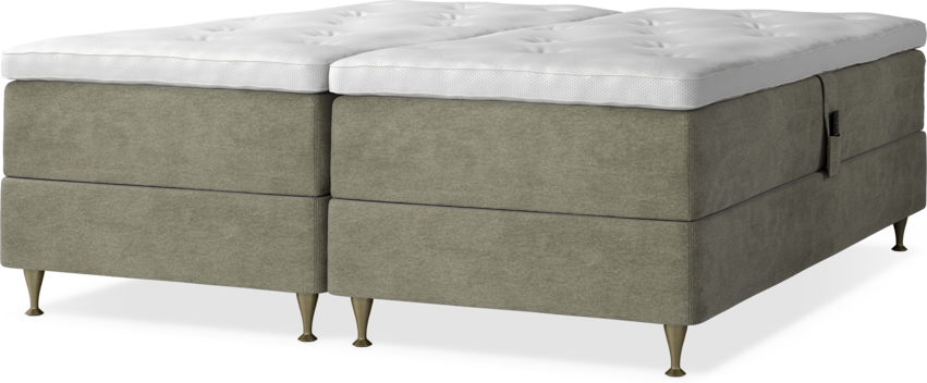 Delux Dream - Ställbar säng, dubbelsäng med bäddmadrass - Beige