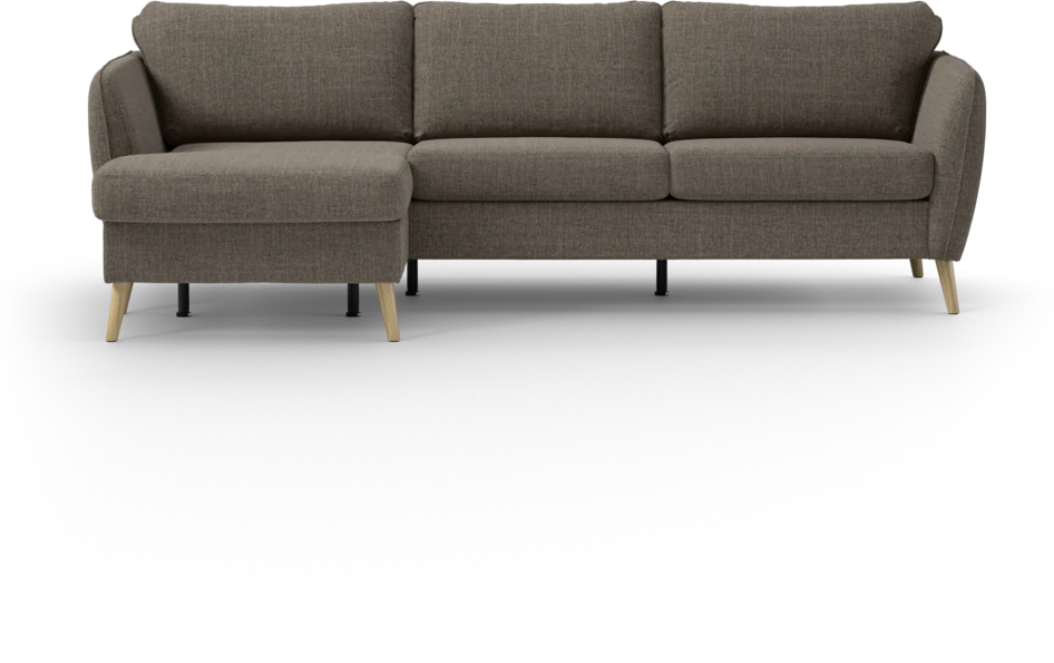County - 3-sits soffa med flyttbar schäslong - Brun