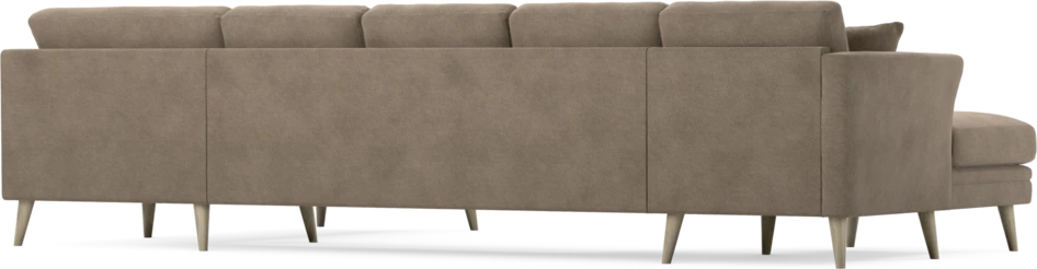 Eden - 3-sits soffa med schäslong vänster och divan höger - Brun