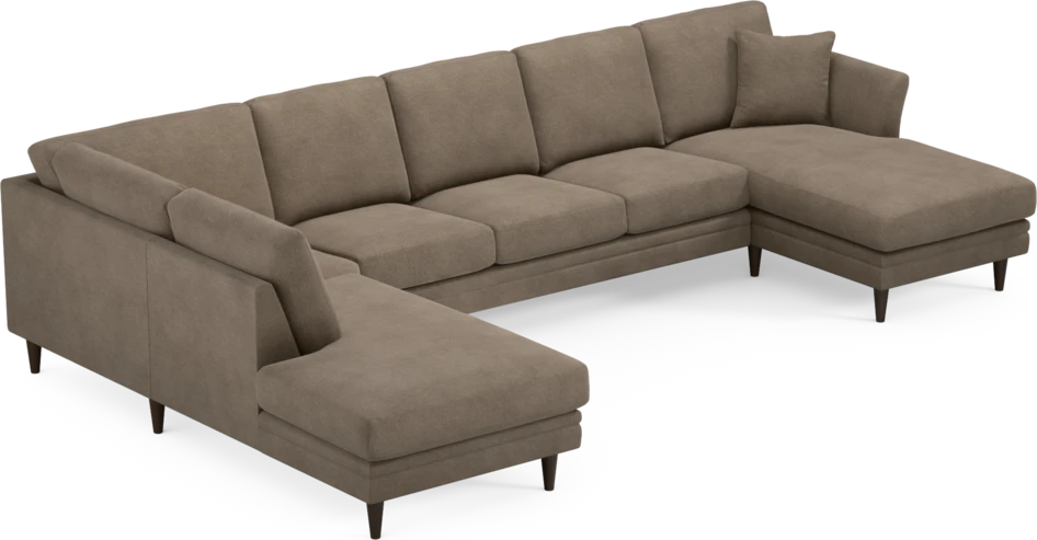 Eden - 3-sits soffa med divan vänster och schäslong höger - Brun