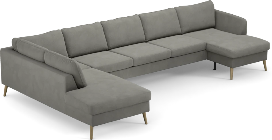 County - 4-sits soffa med divan vänster och schäslong höger - Grå