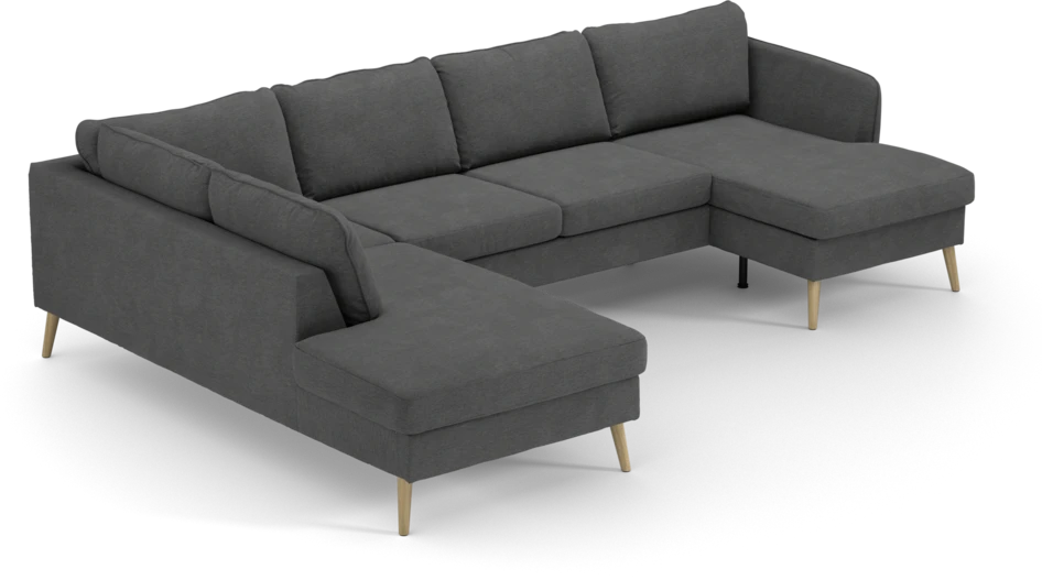 County - 3-sits soffa med divan vänster och schäslong höger - Grå