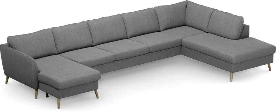 County - 4-sits soffa med schäslong vänster och divan höger - Grå