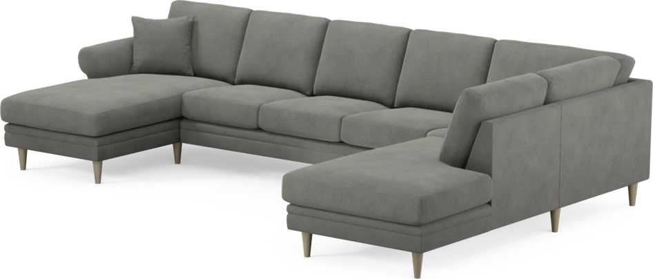 Eden - 3-sits soffa med schäslong vänster och divan höger - Grå