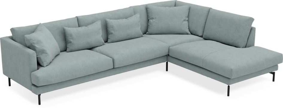 Harper - 3-sits soffa med divan höger - Grön