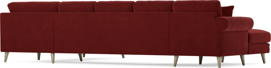 Eden - 3-sits soffa med schäslong vänster och divan höger - Röd