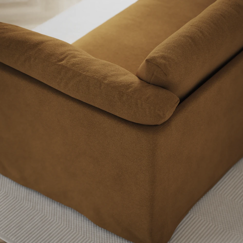 Cherrie - 3-sits soffa med divan höger, med kappa - Orange