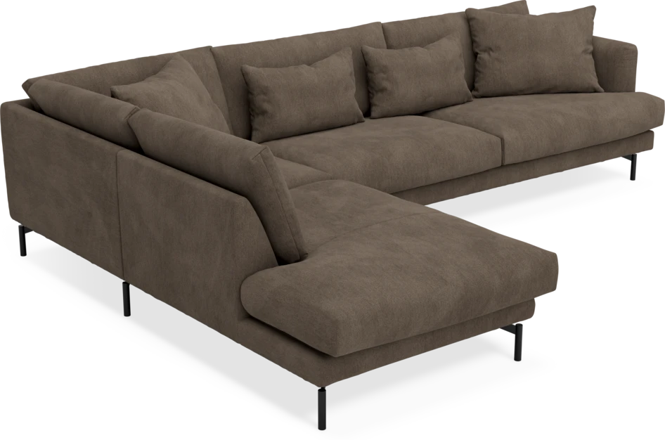 Harper - 3-sits soffa med divan vänster - Brun