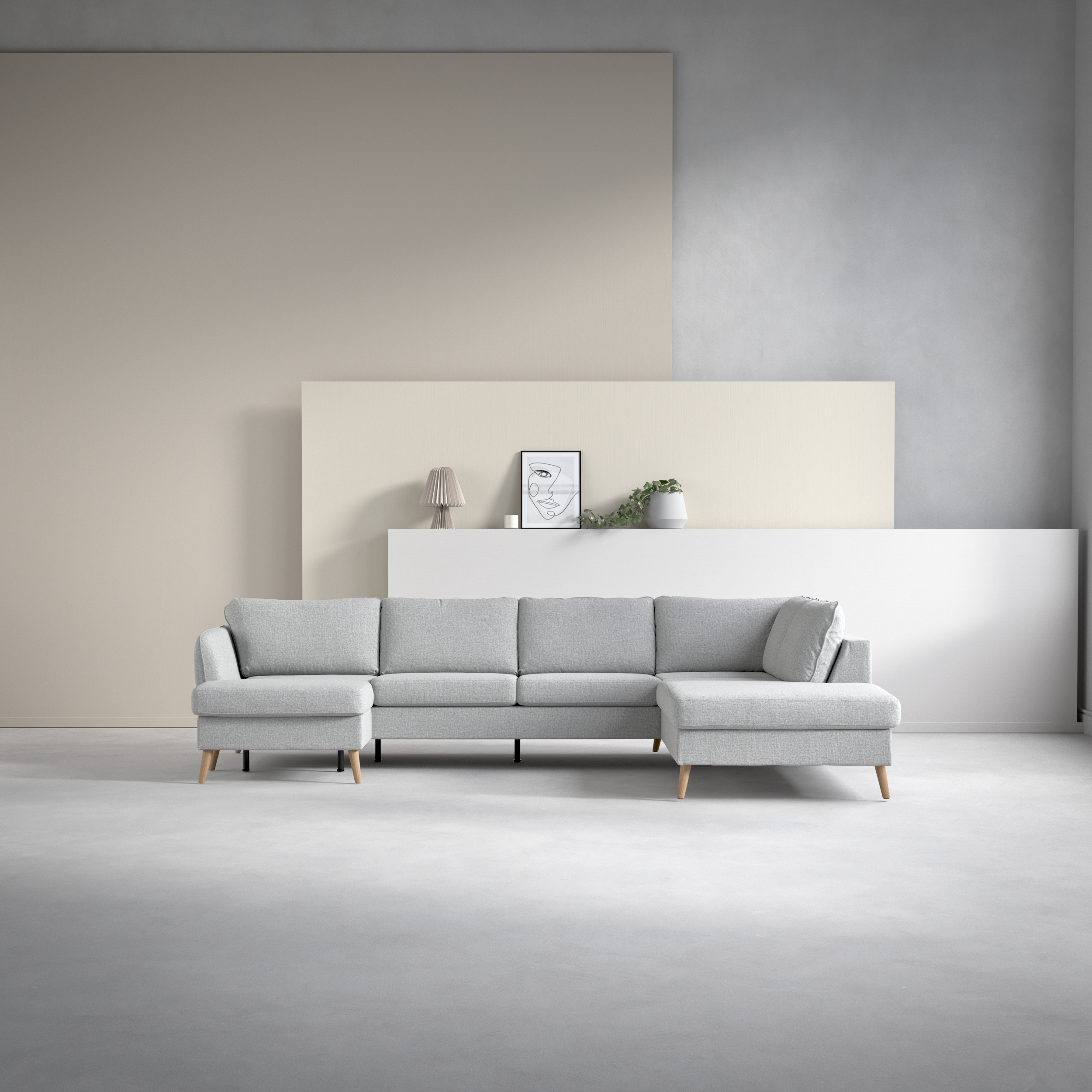 County - 3-sits soffa med schäslong vänster och divan höger - inspiration
