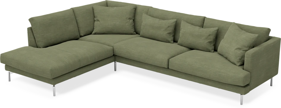 Harper - 3-sits soffa med divan vänster - Grön