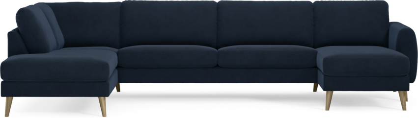 Bridge - 3-sits soffa med divan vänster och schäslong höger - Blå