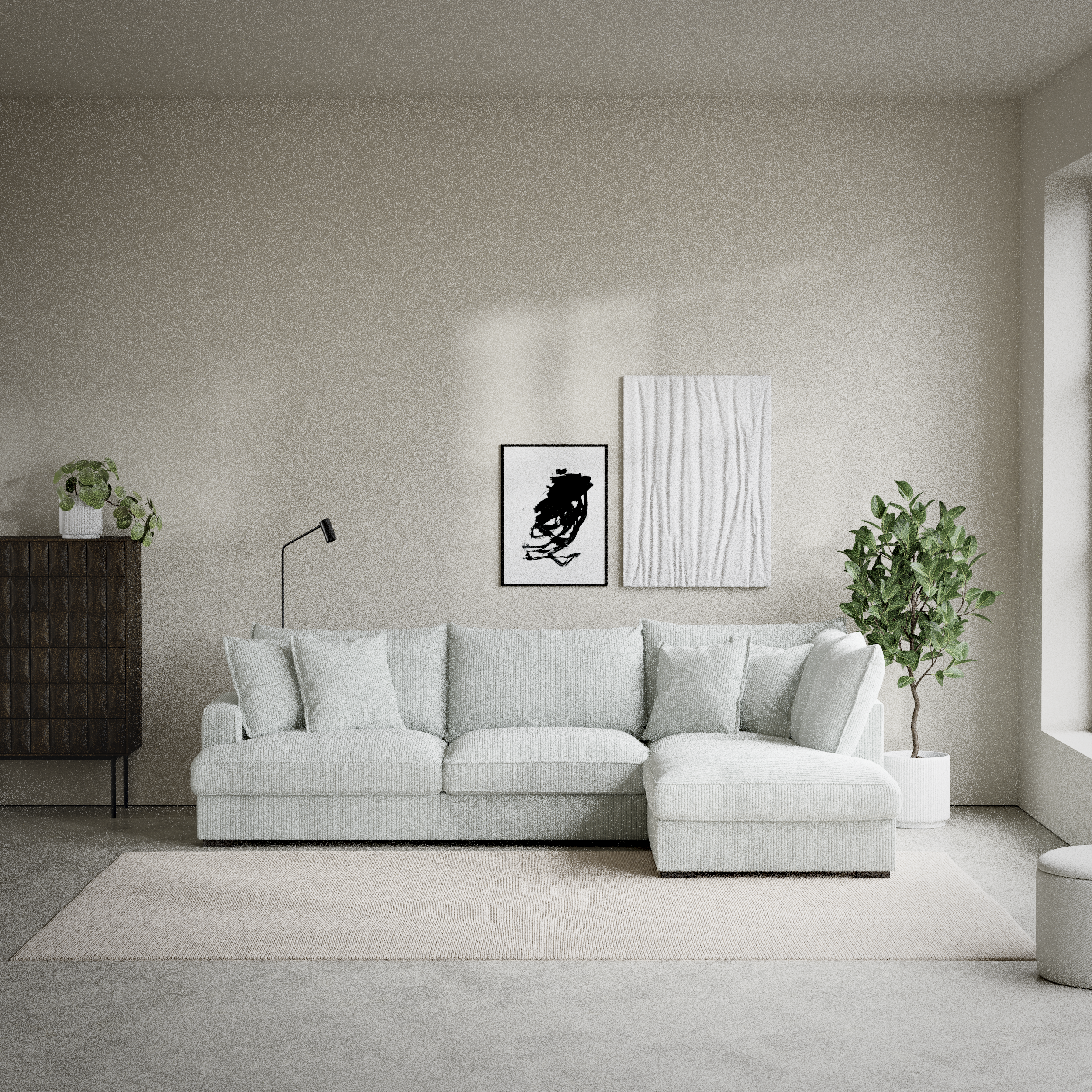 Mila - 3-sits soffa med divan höger - inspiration
