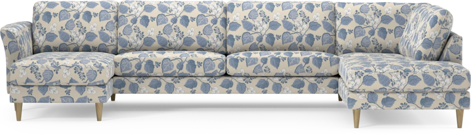 Bridge - 3-sits soffa med schäslong vänster och divan höger - Blå