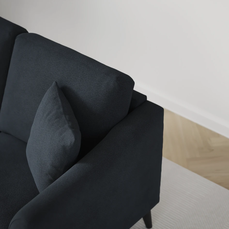 Eden - 3-sits soffa svängd - Blå